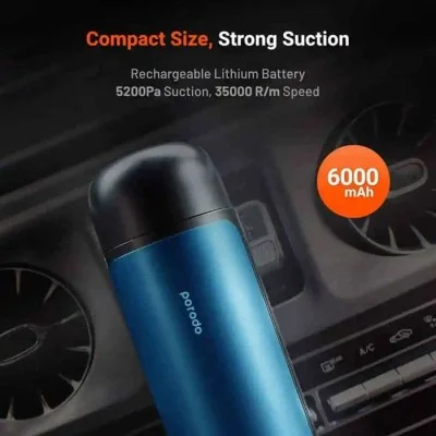 Porodo Portable Vacuum Cleaner For Cars and Small Areas 6000mAh - Blue